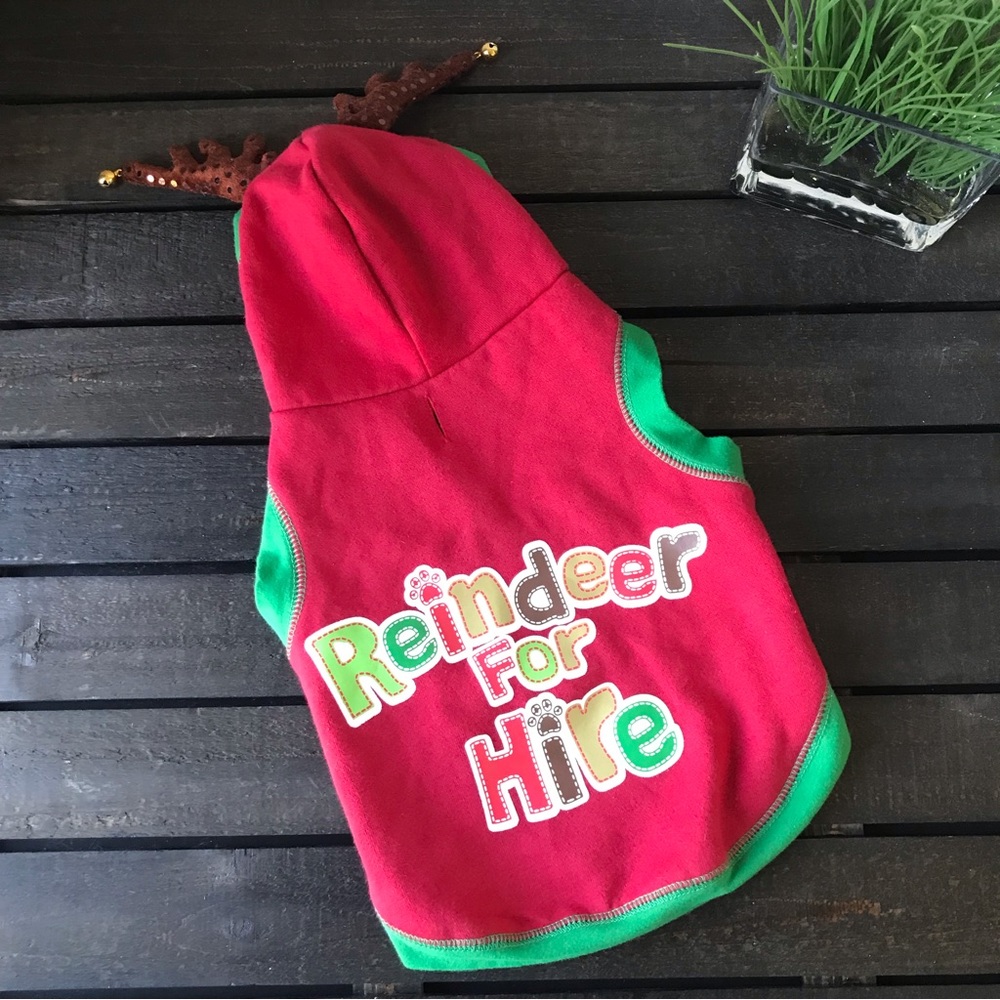 Simply Dog Hoodie Christmas Reindeer for Hire